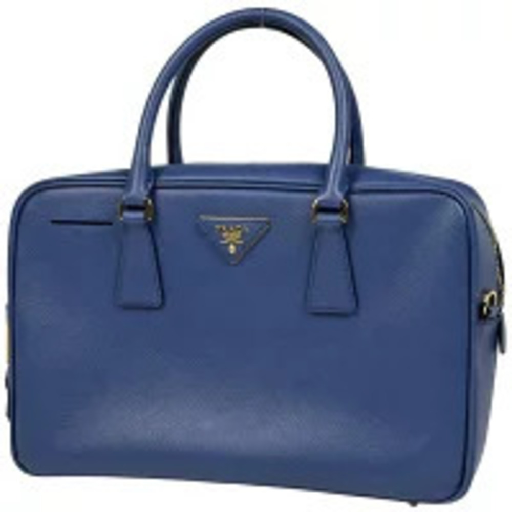 Prada Saffiano leather handbag 2WAY Leather Blue